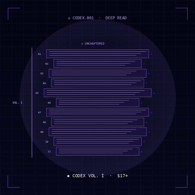 Codex Vol. I — eleven longer passages, unchaptered
